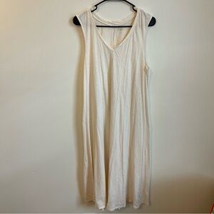 EILEEN FISHER GARNET HILL Nightgown L Sleepwear Organic Pima Cotton Cream Peru